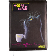 Дневник универсальн. обл. кожзам, тв.пер. "MooreCafe"  с поролоном, аппликац.,48л,ляссе