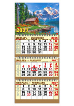 Календарь ТРИО  314*640мм на 2027г. с курсором  Завораживающий пейзаж"
