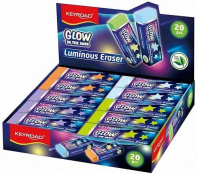 Ластик KEYROAD "Luminious", ассорти, дисплей, СВЕТится в темноте