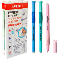 Ручка гелевая стираемая deVENTE "Study Pen. School" синяя, 0,7мм, с покрытием Velvet Touch