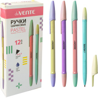 Ручка шар. deVENTE "Pastel", 0,7мм, синяя, корпус с рифлёной грип-зоной