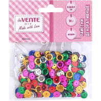 Пайетки  декоративные "Metallic".14 г, размер 8x8 мм, ассорти