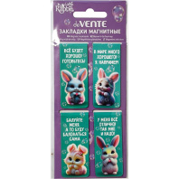 Набор закладок магнитных  4шт., "Little Rabbit" 25*56,6мм
