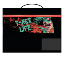 Папка д/труда А4 (325*240*40) 1отд. с ручками, ткань, липучка "T-Rex"
