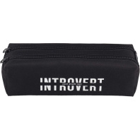 Пенал-косметичка (210*60*60) молния, ткань "Introvert", 2отд., на 40пр.,черный