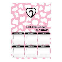 Расписание уроков А4 "Котолапы" выб. УФ-лак, 235гр/м2