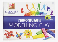 Пластилин 18цв 360гр. КЛАССИКА, к/к, стек