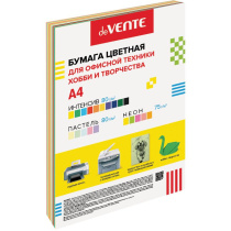 Бумага А4 цветная 100л (20цв. ) Микс (10 интенсивных, 5 пастельных и 5 неоновых цв.)