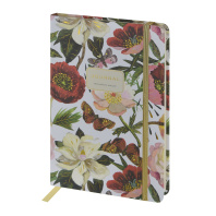 Записная книжка А5 100л. 7БЦ "Megapolis journal. Flora. Пионы" лин., резинка, кармашек Записная книжка А5 100л. 7БЦ "Megapolis journal. Flora. Пионы" лин., резинка, кармашек