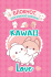 Записная книжка А6  24л. картон, скоба "Kawaii Love, наполненный любовью. Малиновая обложка с кролик