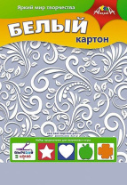 Картон белый А4  5л. немелов., одностор., пл. 215 гр/м2 "Белый узор", в ПЭТ-пакете