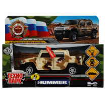 Машинка металл. 12см "HUMMER H2 PICКUP КАМУФЛЯЖ" инер. мех., свет-звук