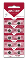 Батарейка-таблетка G-2-10B Smartbuy Alkaline, блистер, цена за 1 шт