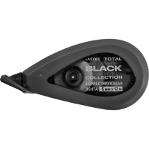 Корректирующая лента deVENTE. TOTAL BLACK,  5мм*12м, полупрозр. корпус, черный