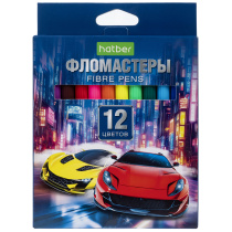 Фломастеры  12цв "Hatber. Дрифт" вентилир.колпачок