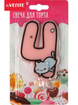 Свеча-цифра "4" Котик 9см Свеча-цифра "4" Котик 9см