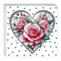 Салфетка Bouquet Home Collection Classic "Серебряное сердце с розами" 33*33см, 20шт., 3-х слойная