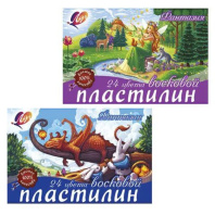 Пластилин 24цв 360гр. Фантазия, восковой, со стеком