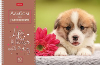 Альбом А4 40л гребень "Doggie-Щенки" пл. 100 гр/м, перфорация, ассорти*