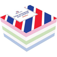 Блок бумаги для записи (90*90*50мм) цветной, непроклеенный, 65г/м2, белизна 90% Блок бумаги для записи (90*90*50мм) цветной, непроклеенный, 65г/м2, белизна 90%