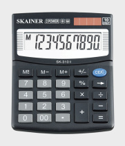 Калькулятор  10 разр. Skainer  настольный,  двойное питание, черный SK-310II (SDC-810 )