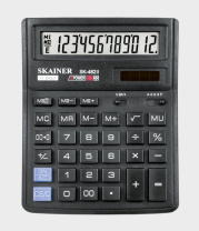 Калькулятор  12 разр. Skainer  настольный, двойное питание, черный SK-482II  (SDC-382)