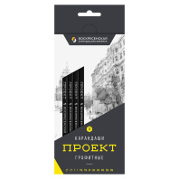 Набор карандашей 12 шт ВКФ "Проект" 2Т, Т, ТМ, М,2М,3М,4М,5М, 6М