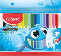 Фломастеры 18цв "Maped. Color peps ocean", суперсмываемые Фломастеры 18цв "Maped. Color peps ocean", суперсмываемые
