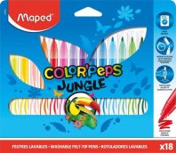 Фломастеры 18цв "Maped. Jungle", смываемые Фломастеры 18цв "Maped. Jungle", смываемые