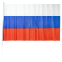Флаг "РОССИЯ" 60*90см, шёлк, с палочкой