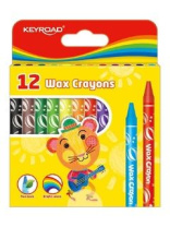Восковые мелки KEYROAD Standart 12цв. 8*90мм, картонный футляр