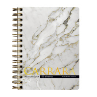 Записная книжка А6  60л. картон, гребень "Carrara" кл., софт-тач, фольга