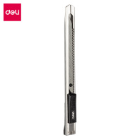 Нож канцелярский Deli. Essential Metal Vivid Mini 9 мм, фиксатор сталь серый Нож канцелярский Deli. Essential Metal Vivid Mini 9 мм, фиксатор сталь серый