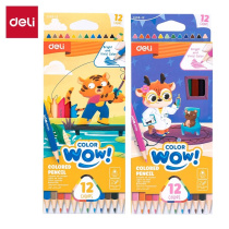 Карандаши цвет. 12цв Deli COLORWOW! трехгранные, 2дизайна