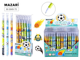 Ручка гелевая стираемая MAZARI "Sports" синяя, 0,38мм