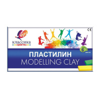 Пластилин 6цв 120гр. Классика, со стеком, карт.упак. Пластилин 6цв 120гр. Классика, со стеком, карт.упак.