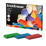 Пластилин классический ErichKrause Черная серия 18 цветов, 288 г (в коробке 18 шт)
