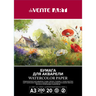 Папка для акварели  А3 20л. 200г/м2, в пласт.пакете