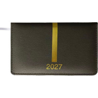 Планинг дат. 2027г, 155*95мм 64л., кожзам, Aspect коричневый, ляссе