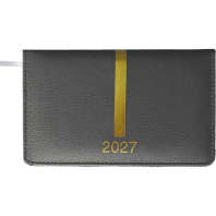 Планинг дат. 2027г, 155*95мм 64л., кожзам, Aspect темно-серый, ляссе