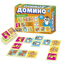 Домино детское "Животные" 28 карточек 4+