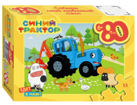 Пазлы   80 элементов  214*154мм.  "Синий трактор" (Биг Папа) ассорти