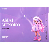 Конверт на кнопке  с рисунком А4 Amai Menoko, 0,18мм, непрозрачная