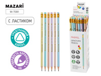 Карандаш Pastel пластиковый, с ластиком HB, трехгранный корпус