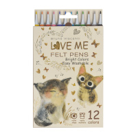 Фломастеры  12цв "BV. Love me. Милый котик"