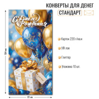 Конверт для денег "С Днем Рождения"