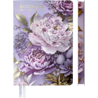 Ежедневник недат. А5 deVENTE Greta 320стр., пион, мягкая.обл.,кожзам., ляссе