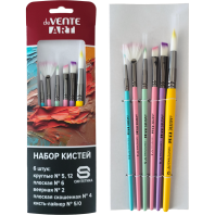 Набор кистей "deVENTE. ART" 6 шт, (синтетика круглые 5,12; пл. 6; веерная  2, пл.скош.4,лайн.5)
