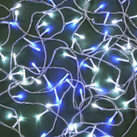 Гирлянда электрическая  9м 100LED, прозрачный шнур, вьюн, 220В, голубой/белый