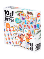 Игра настольная "10 в 1" Новогодние игры 3+